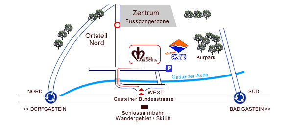 map bad hofgastein - hotel carinthia